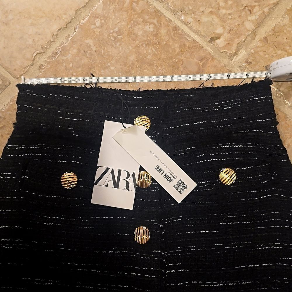 ZARA PENCIL TEXTURED SKIRT WITH GOLD BUTTONS - Picture 10 of 10